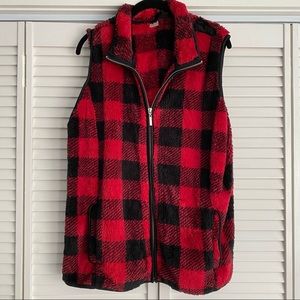 Buffalo Plaid Fuzzy Vest